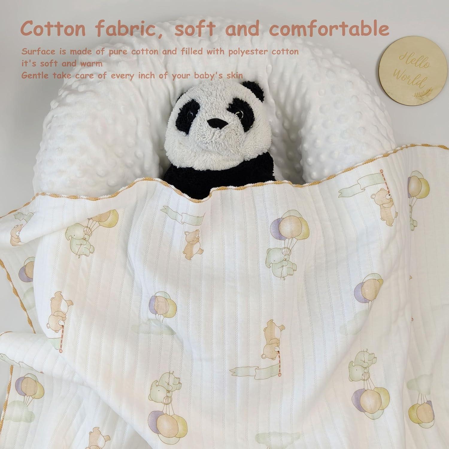 Manta de Algodón Gunnaicat 85x85cm Elefante Suave y Ligera