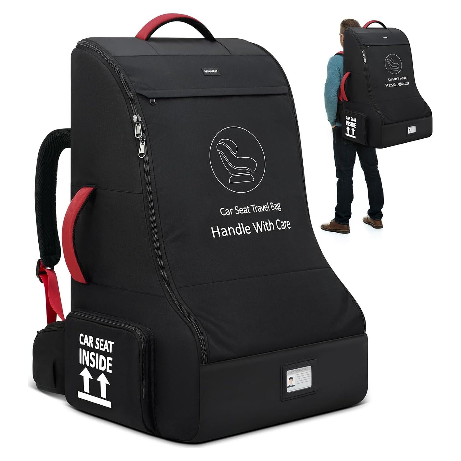 Bolsa de Viaje Acolchada para Asiento de Coche RAINSMORE - Negro