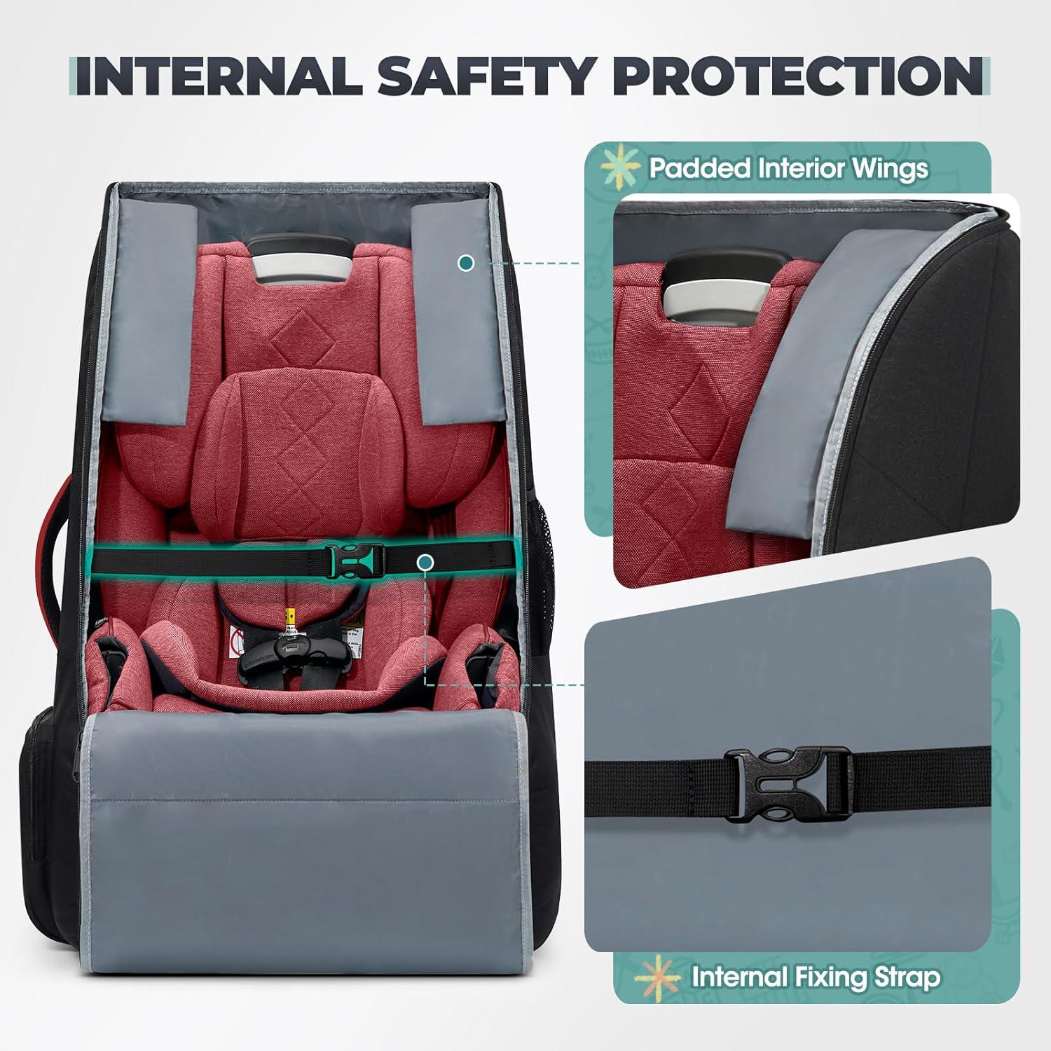 Bolsa de Viaje Acolchada para Asiento de Coche RAINSMORE - Negro