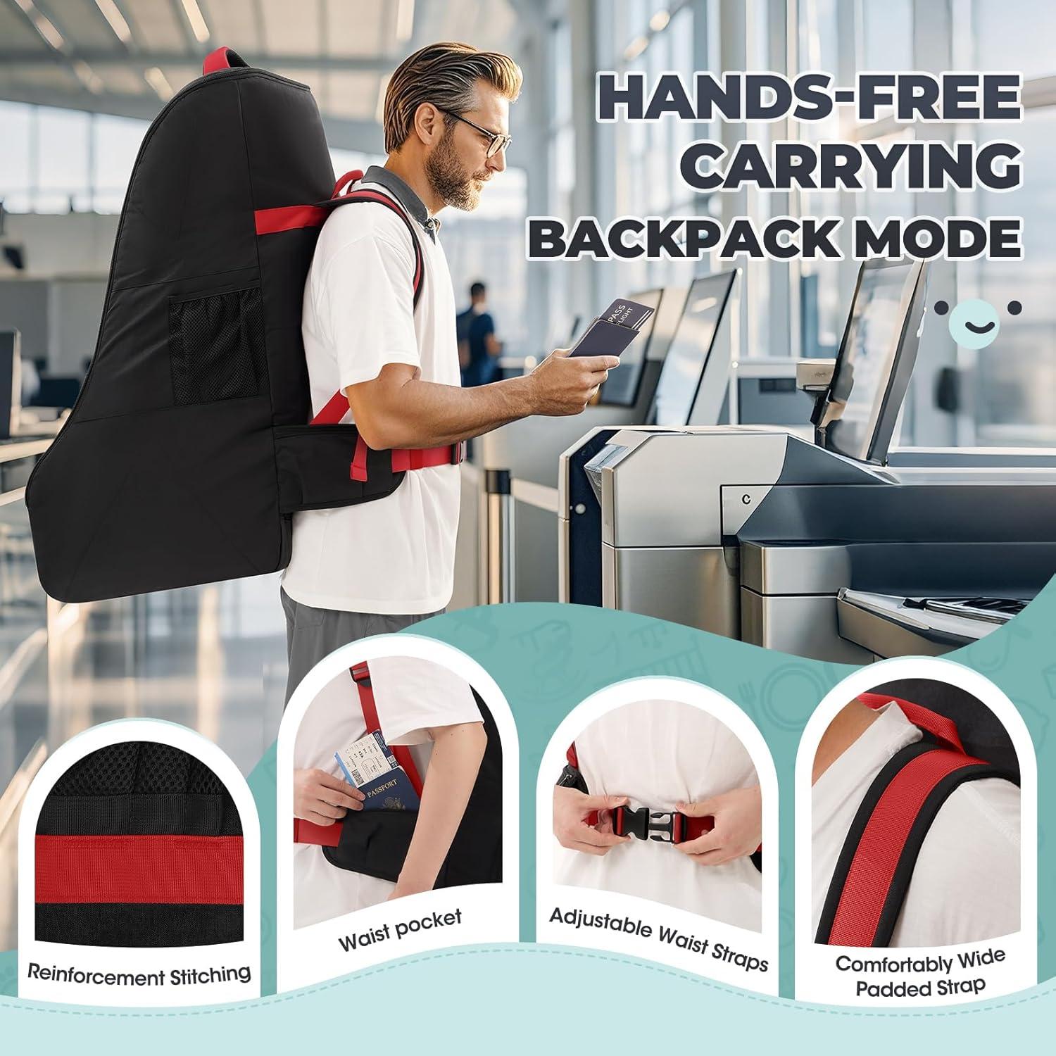 Bolsa de Viaje Acolchada para Asiento de Coche RAINSMORE - Negro