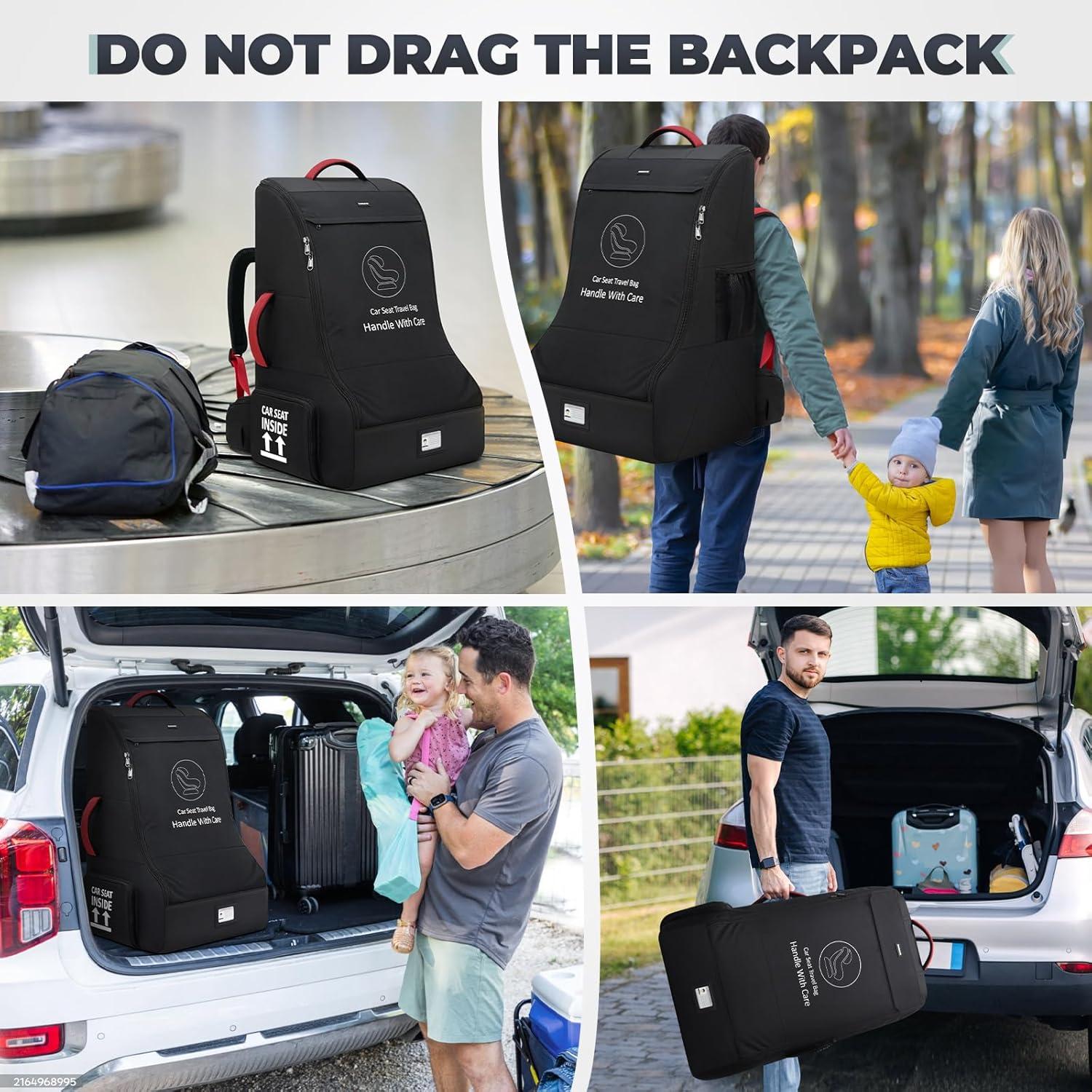 Bolsa de Viaje Acolchada para Asiento de Coche RAINSMORE - Negro