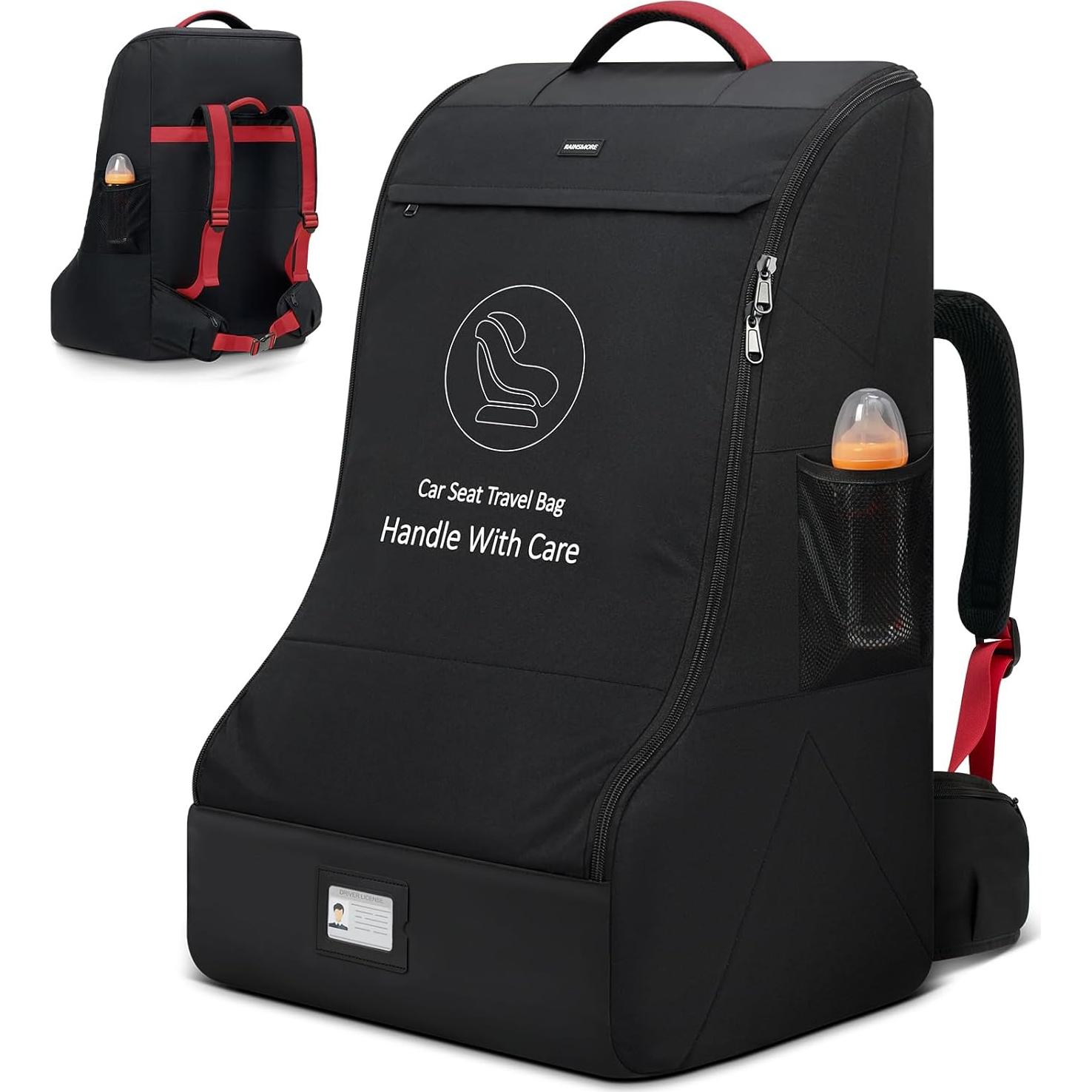 Bolsa de Viaje Acolchada para Asiento de Coche RAINSMORE - Negro