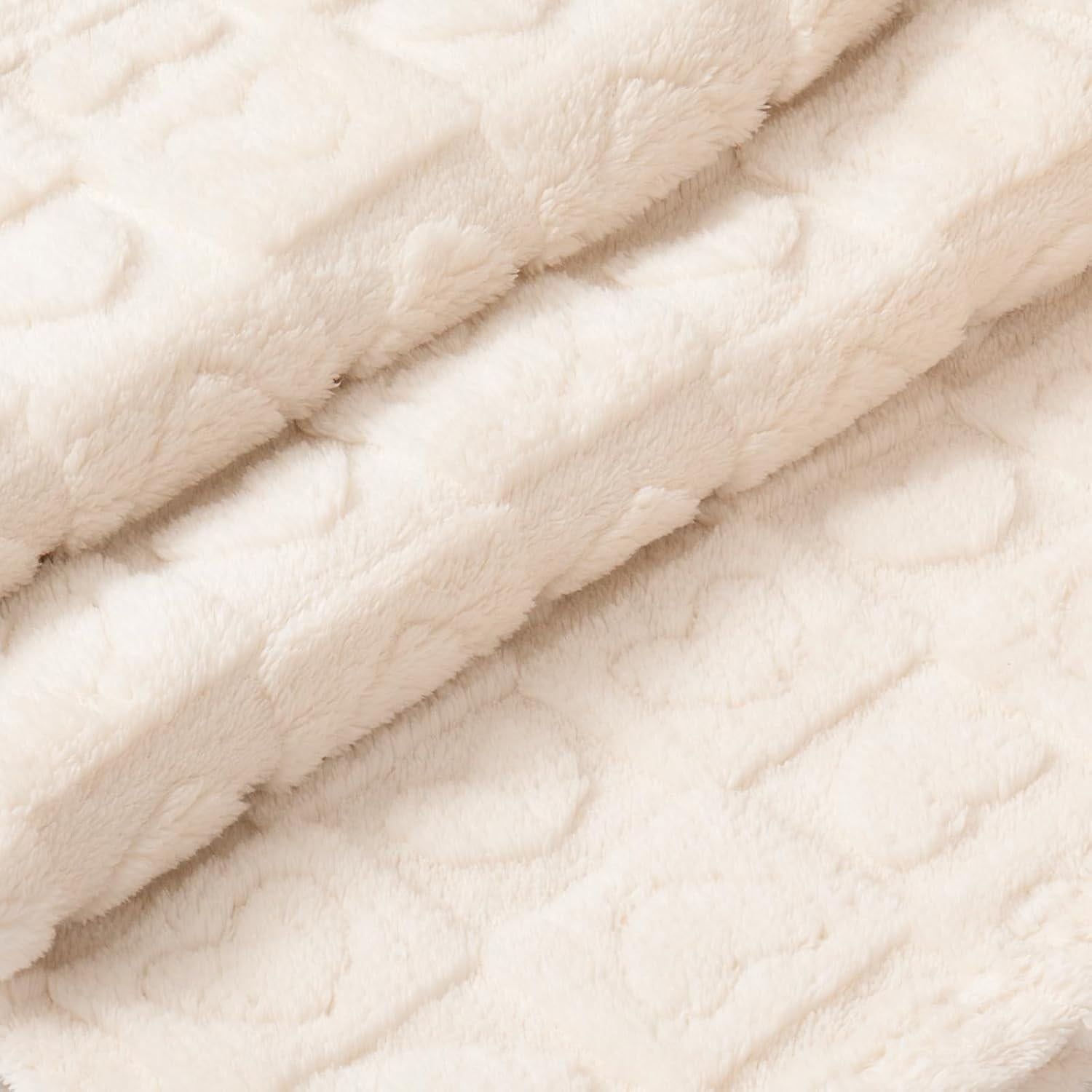 Manta para Bebé Excervent 3D Corazón Cuadrado 76x102 cm Marfil