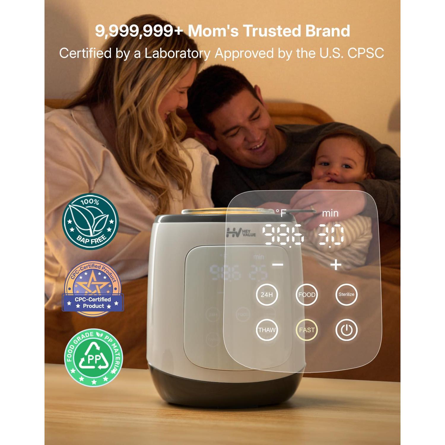 Calentador de Biberones HEYVALUE 10-en-1 con Pantalla LED