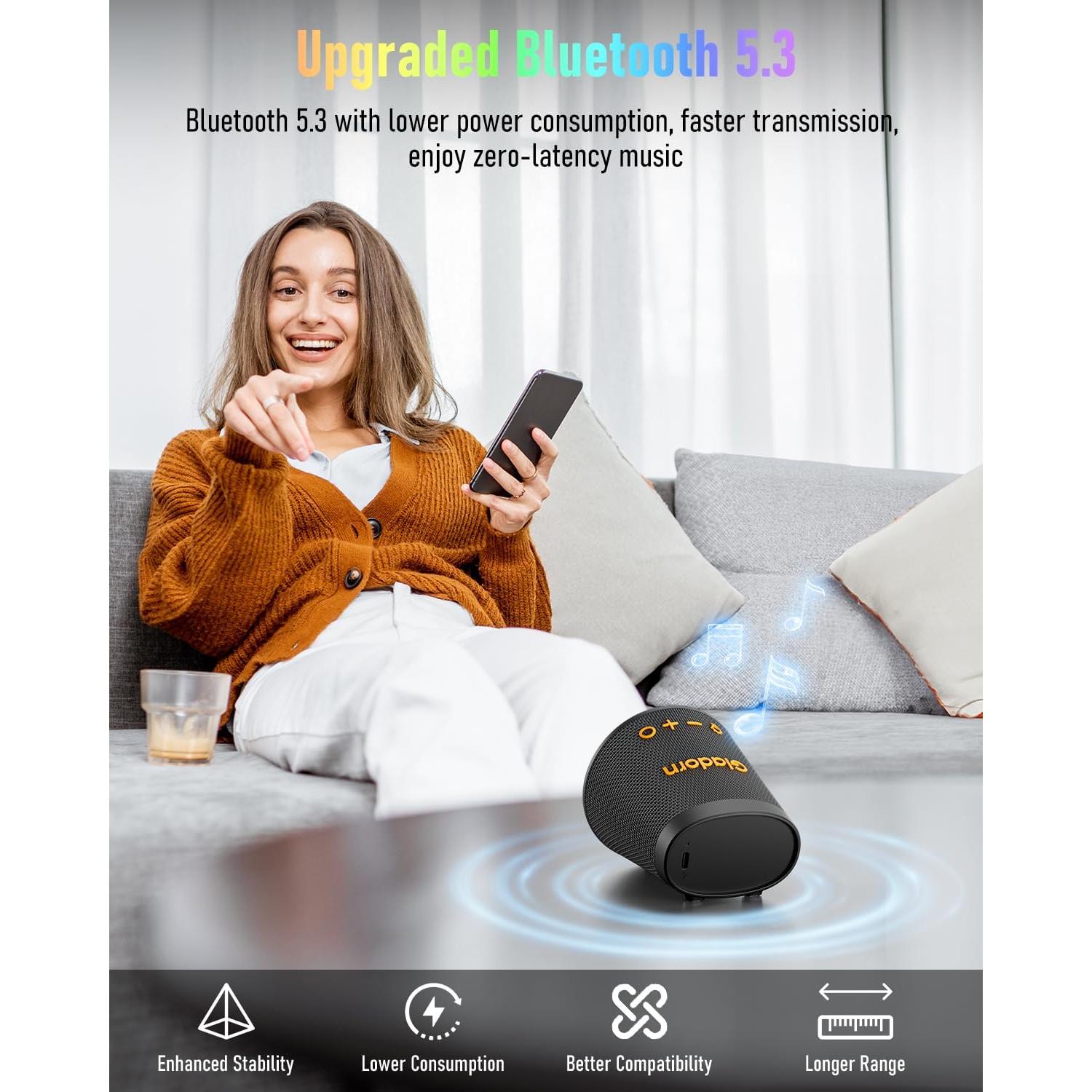 Altavoz Bluetooth Portátil Gladorn M18-B 20H Reproducción IPX6