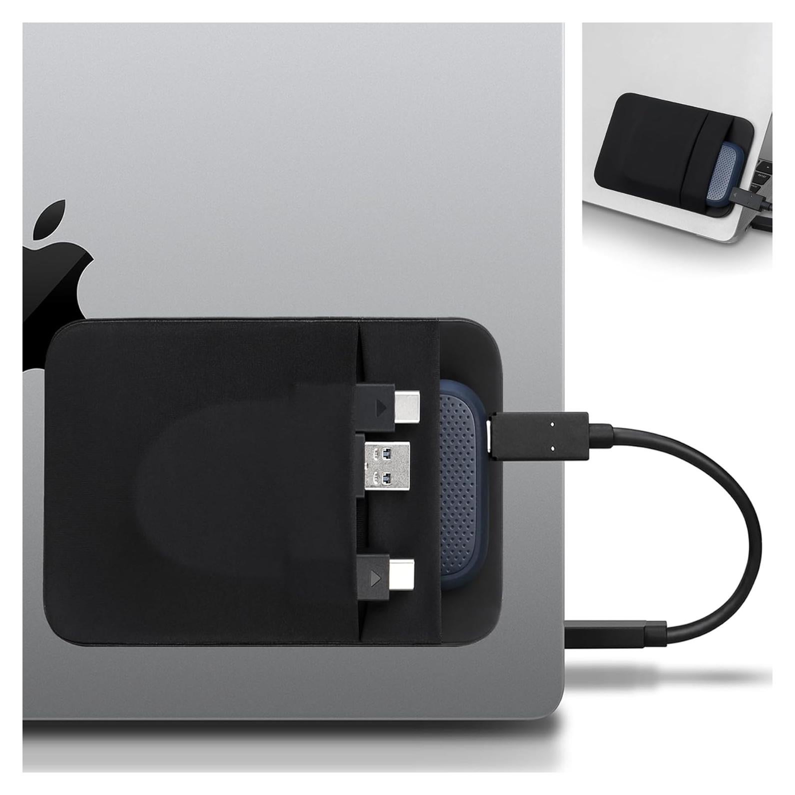 Funda Adhesiva para Disco Duro SSD Lacdo 2 Bolsillos Negro