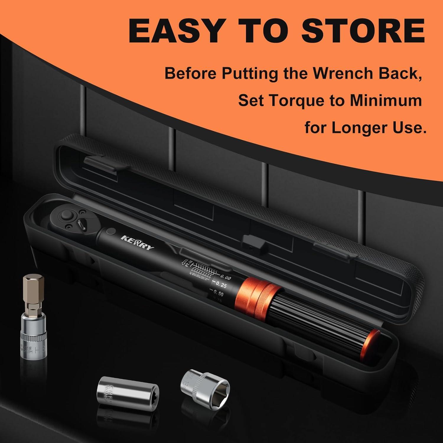 Llave de Torque Kerry 3/8" 5-50 Lb.Pie (6.8-67.8 Nm) Alta Precisión