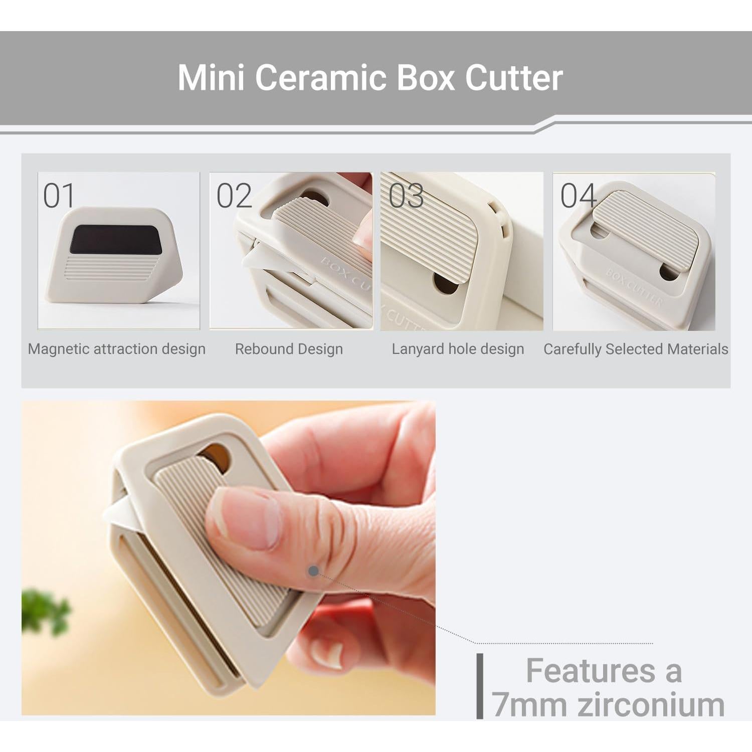 Cortador de Caja Cerámico Statidom Mini Retráctil 7mm Negro