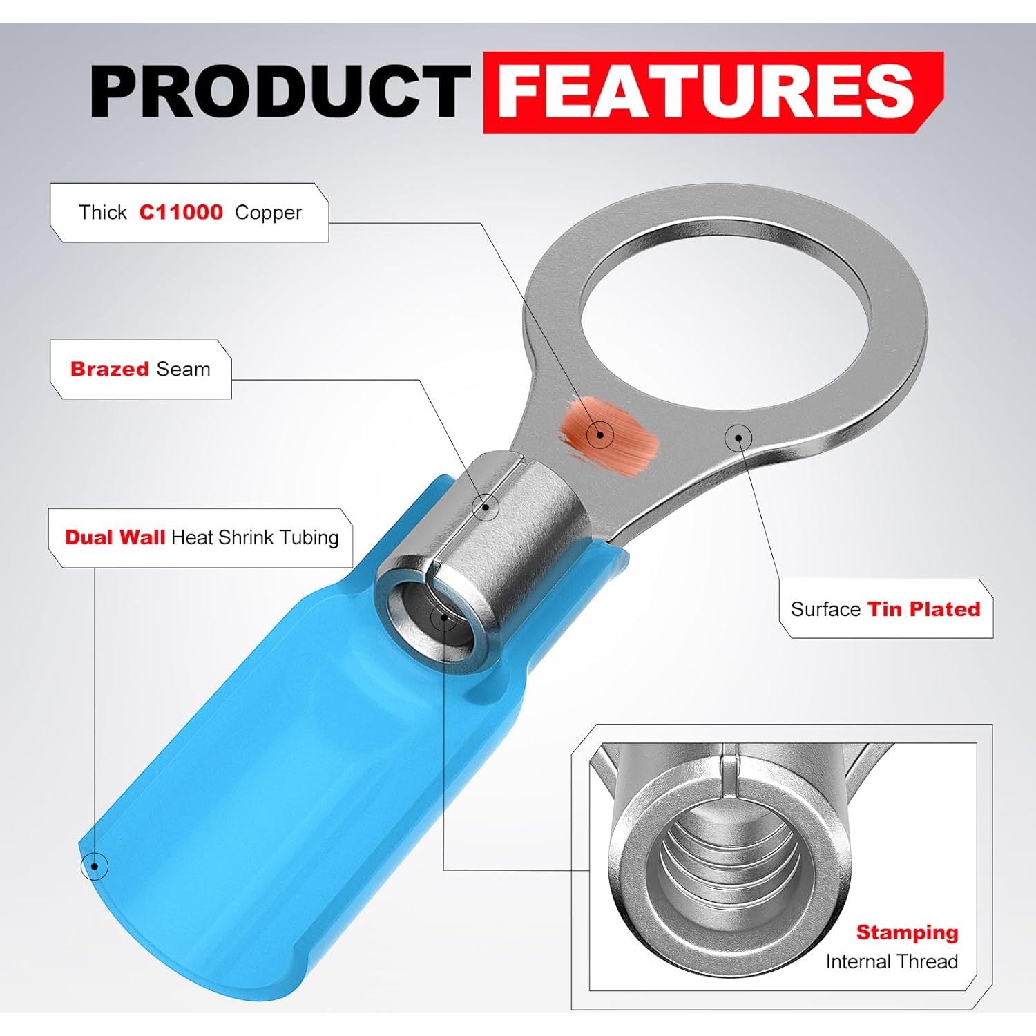 Kit de Conectores Termoretráctiles AIRIC 120 PCS 22-10 AWG