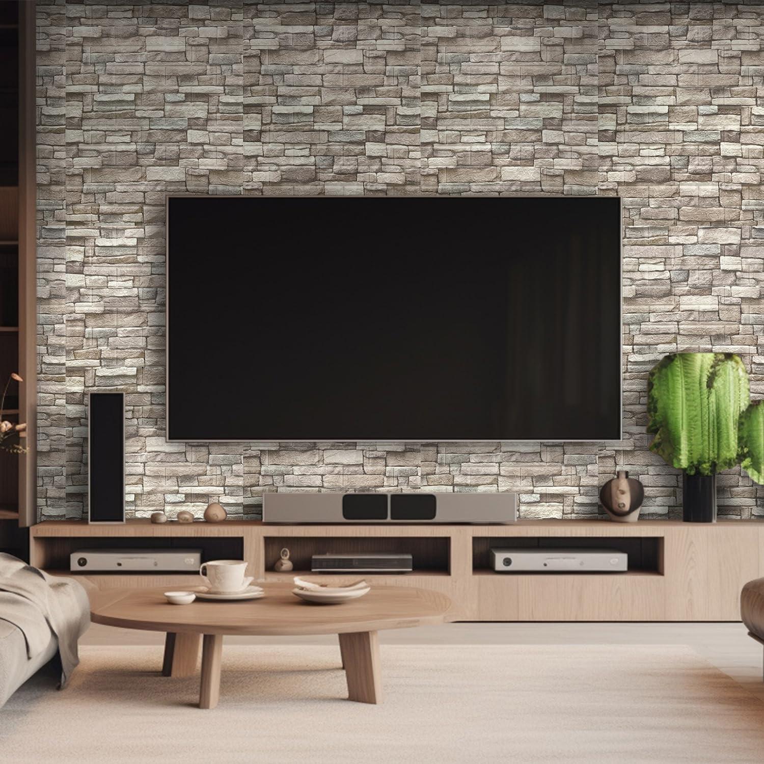 Paneles de Pared 3D Autoadhesivos Yutianli 10PCS Ladrillo Falso