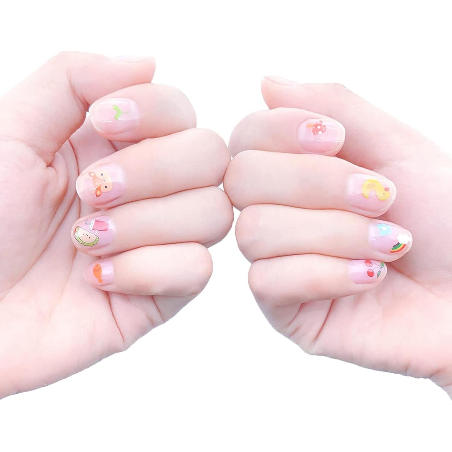 10 Hojas Stickers de Uñas IHUKEIT para Niños Arcoíris