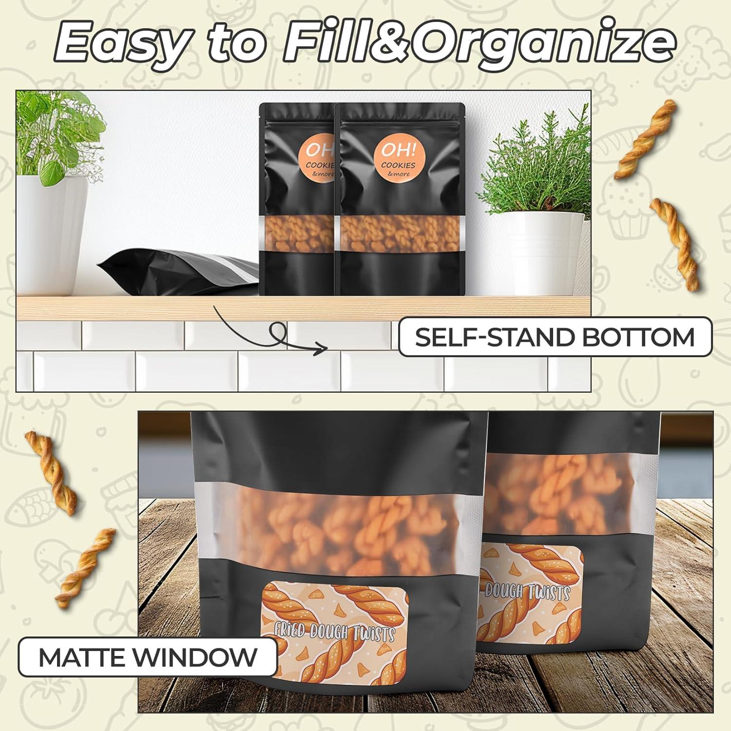 Bolsas Mylar Transparentes FUNFERY 100 Pcs 9x13 cm a Prueba de Olores