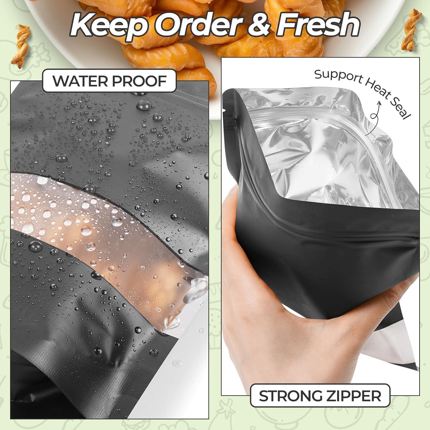 Bolsas Mylar Transparentes FUNFERY 100 Pcs 9x13 cm a Prueba de Olores