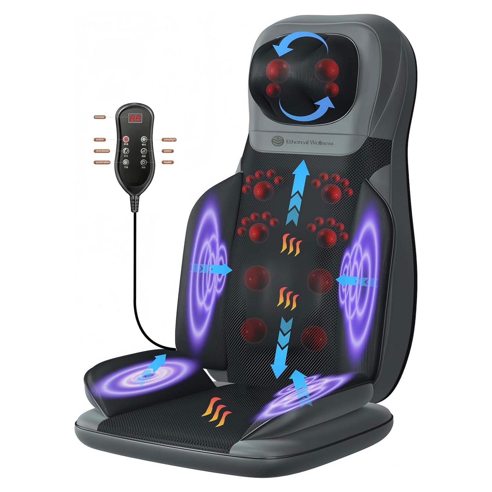 Silla de Masaje Shiatsu GL-48 con Calor y Vibración - Negro