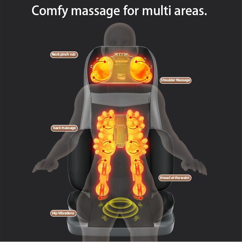 Silla de Masaje Shiatsu GL-48 con Calor y Vibración - Negro