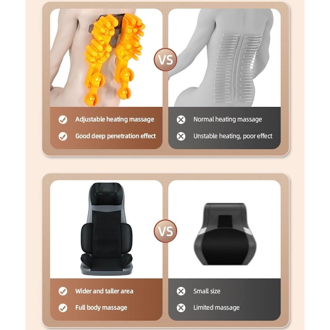 Silla de Masaje Shiatsu GL-48 con Calor y Vibración - Negro