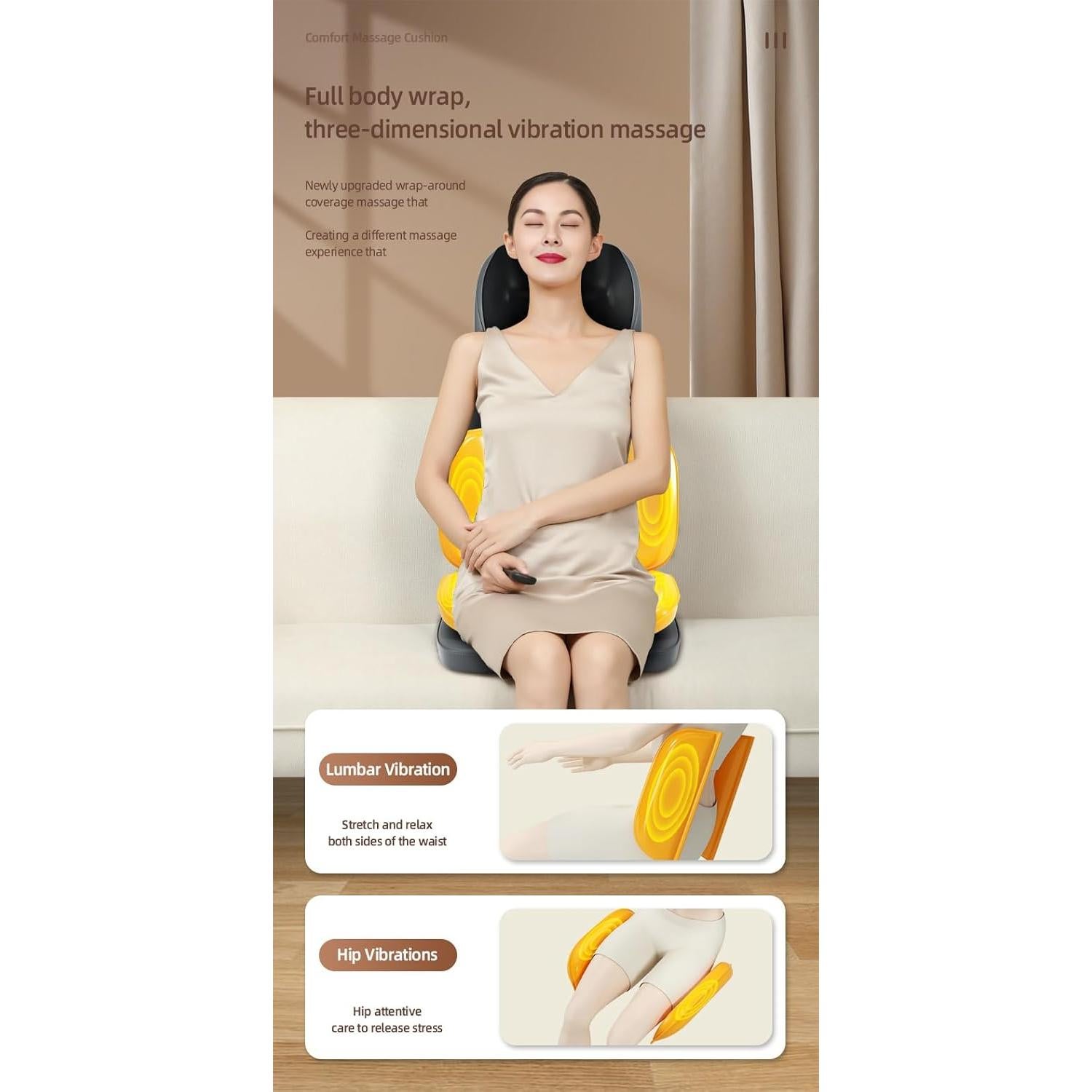 Silla de Masaje Shiatsu GL-48 con Calor y Vibración - Negro