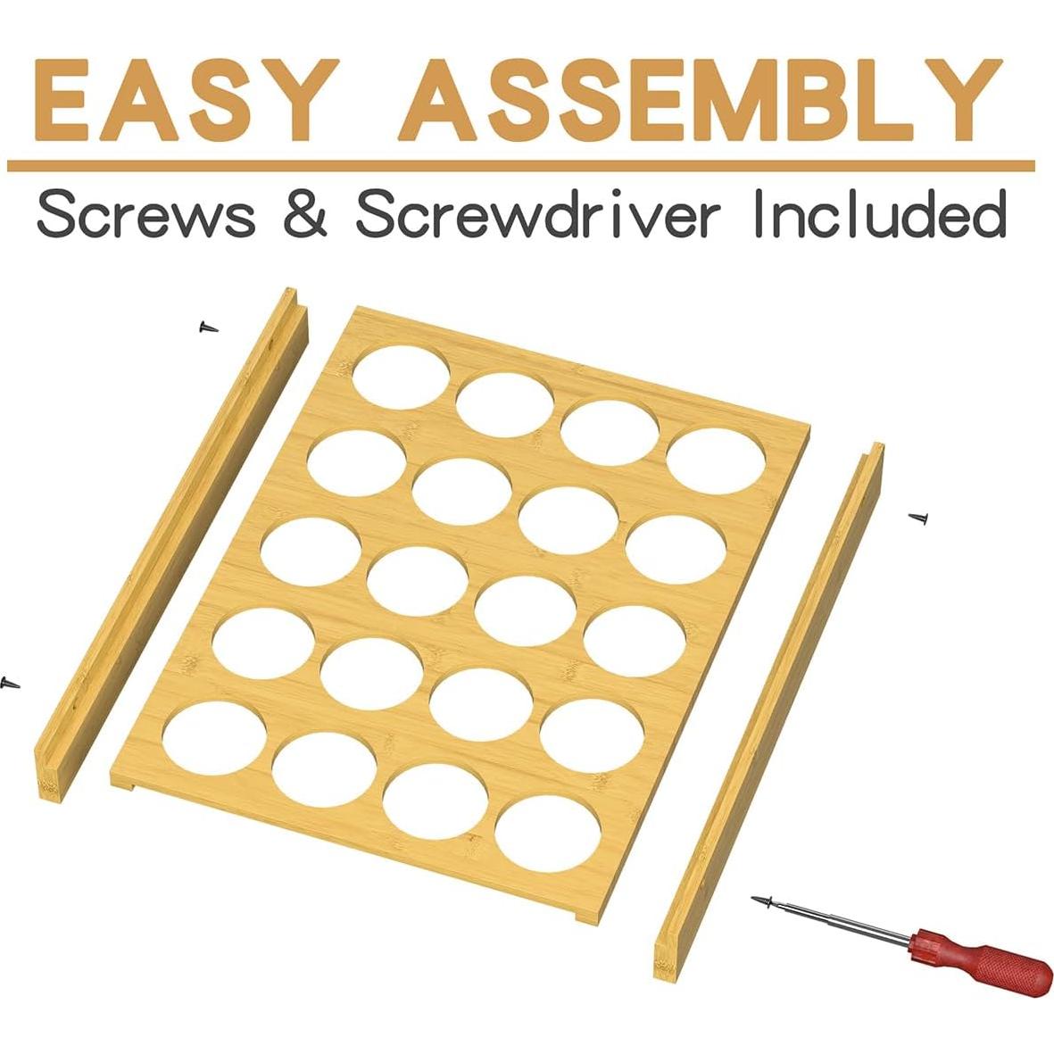 Organizador de Cajones PEKER para 20 Cápsulas de Café de Bambú