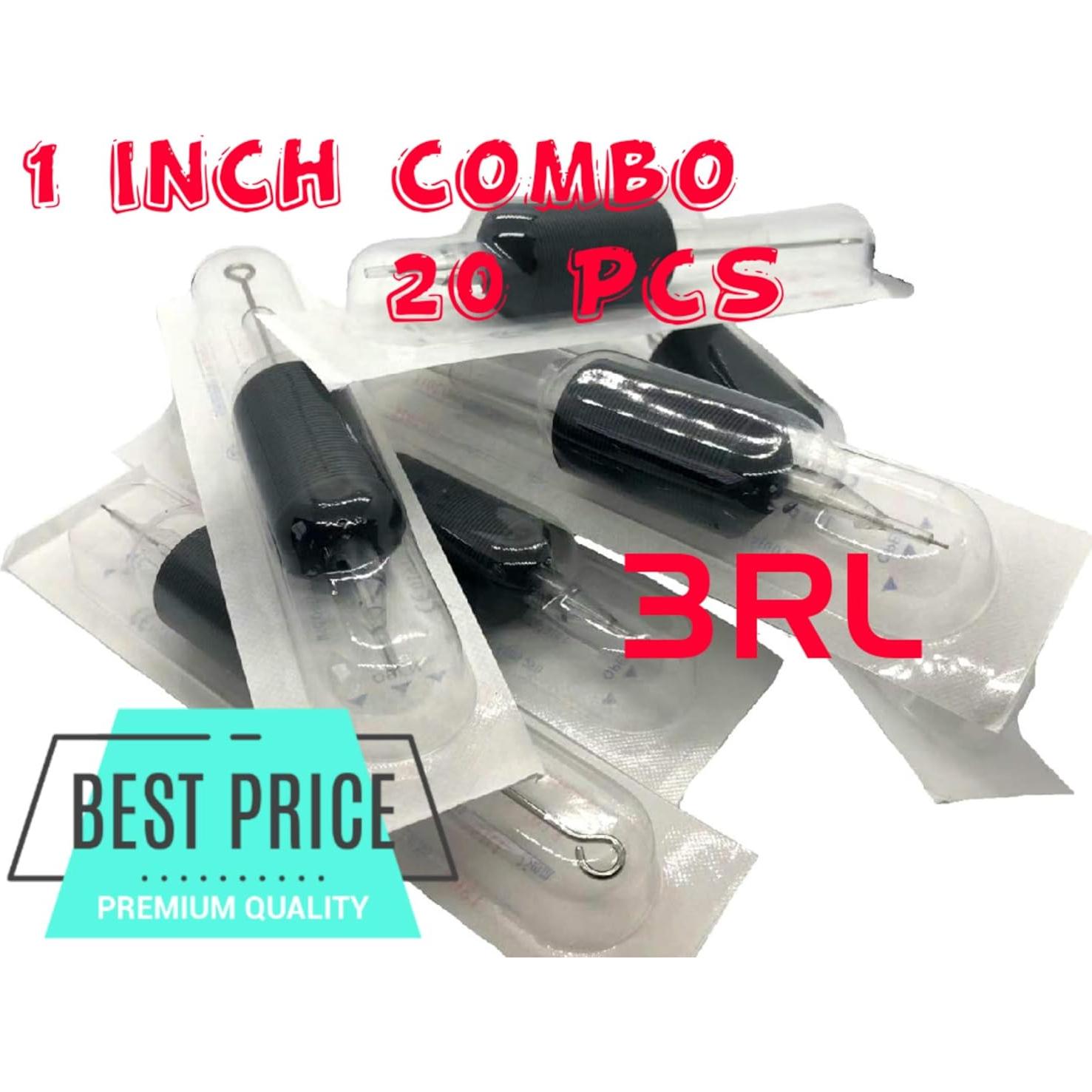 Combo Agujas y Tubos Desechables Tatmax 20Pcs 3RL 5RL 7RL 9RL 11RL 14RL