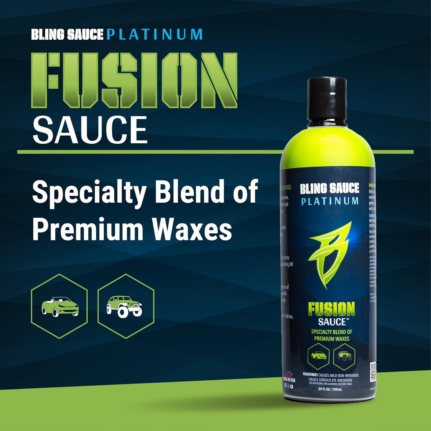 Cera para Automóviles Bling Sauce Fusion 680g - Brillo y Protección