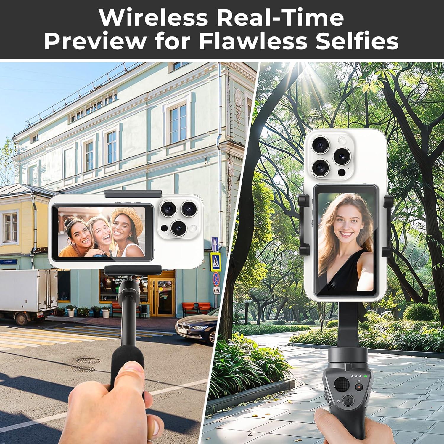 Monitor de Selfie Inalámbrico Budbeay 1800mAh Control Remoto