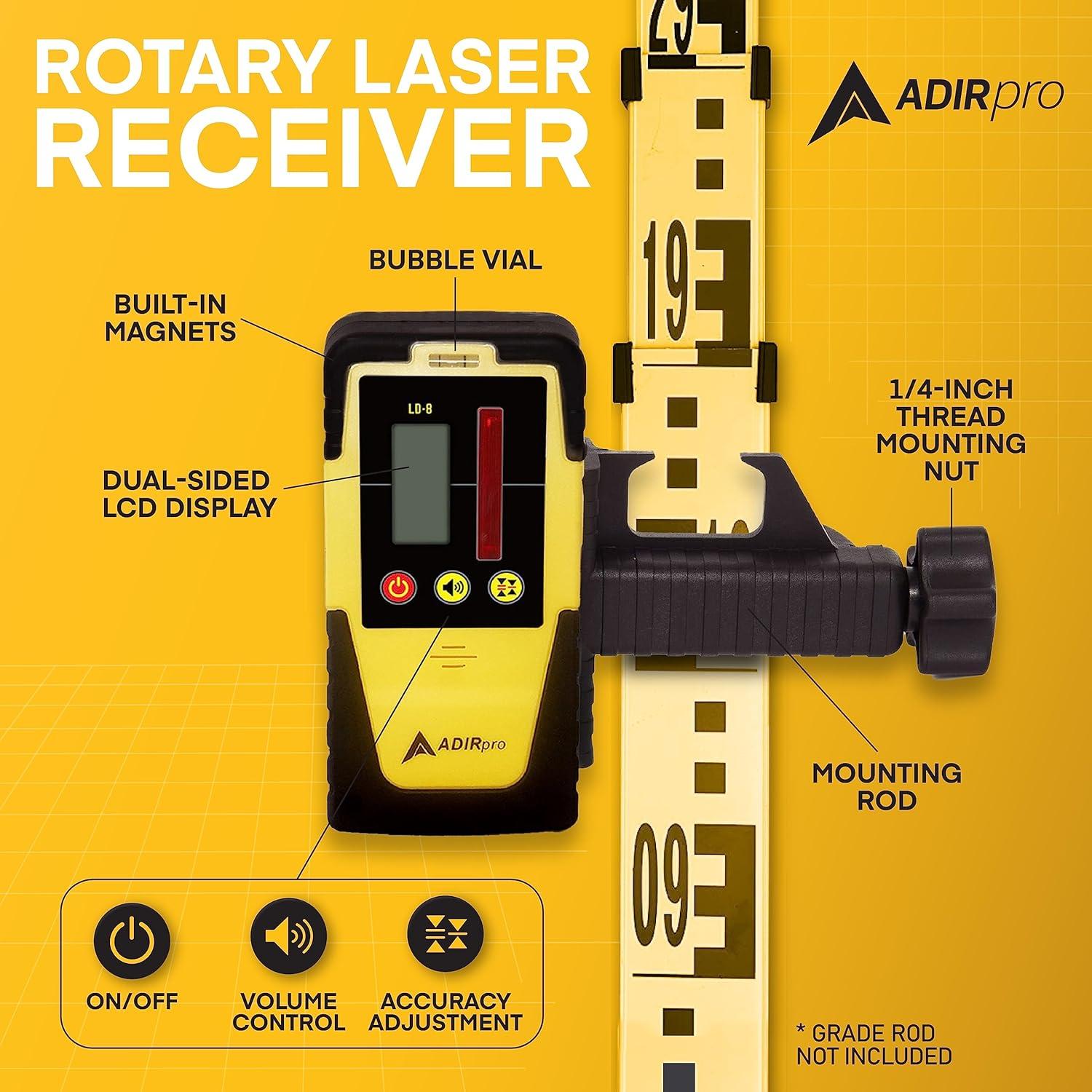 Detector láser rotativo AdirPro LD-8 con receptor digital