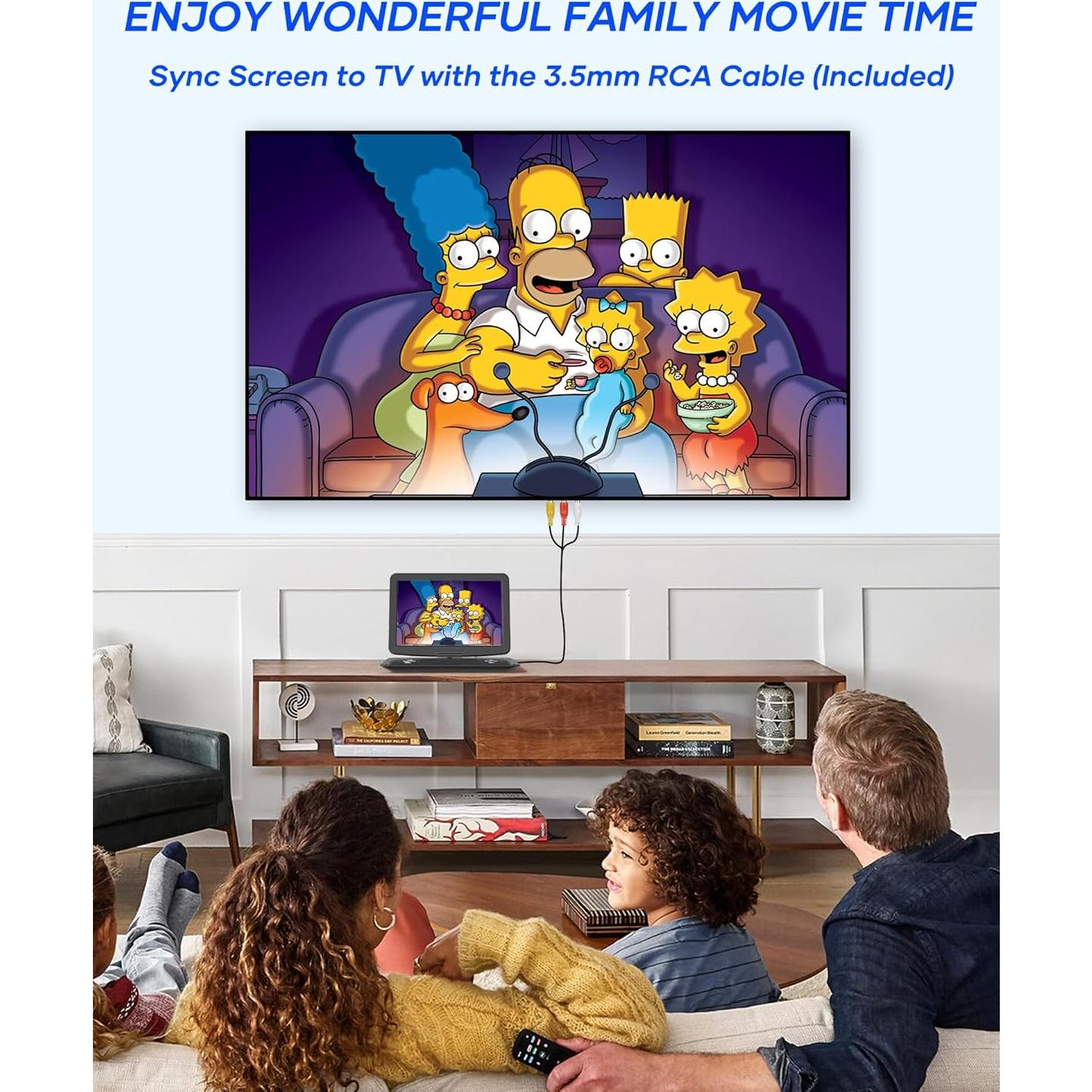 Reproductor de DVD Portátil WONNIE W-1458 15.4" HD Batería 6h