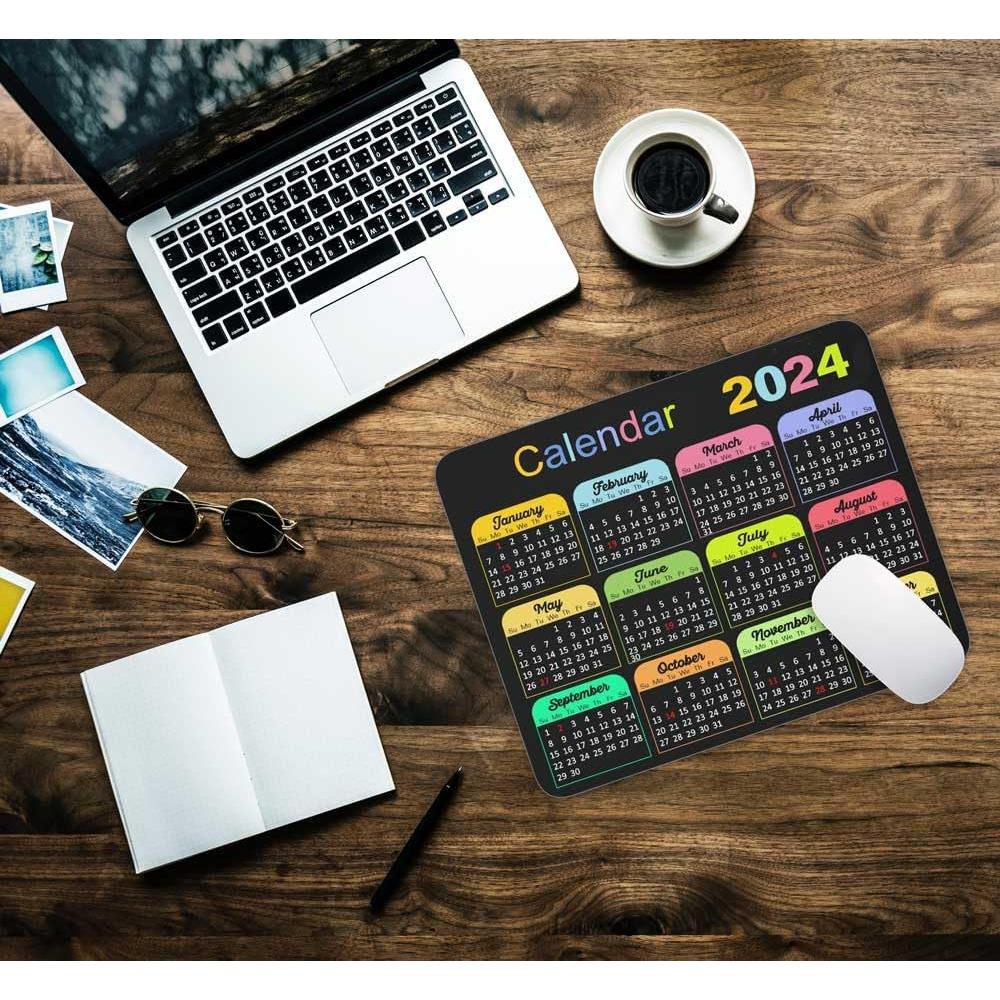 Alfombrilla de Ratón XWYSAW Calendario 2024 Antideslizante