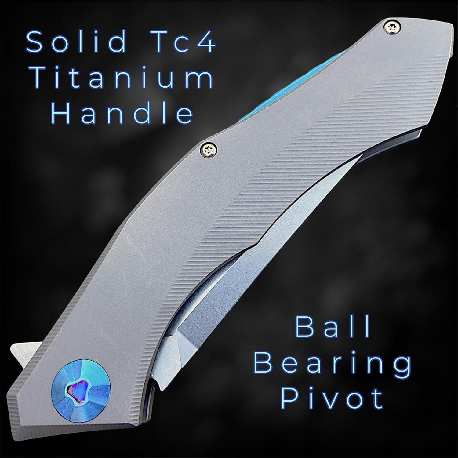 Cuchillo de bolsillo TACTICAL GEARZ TritonX EDC titanio D2 8.89cm