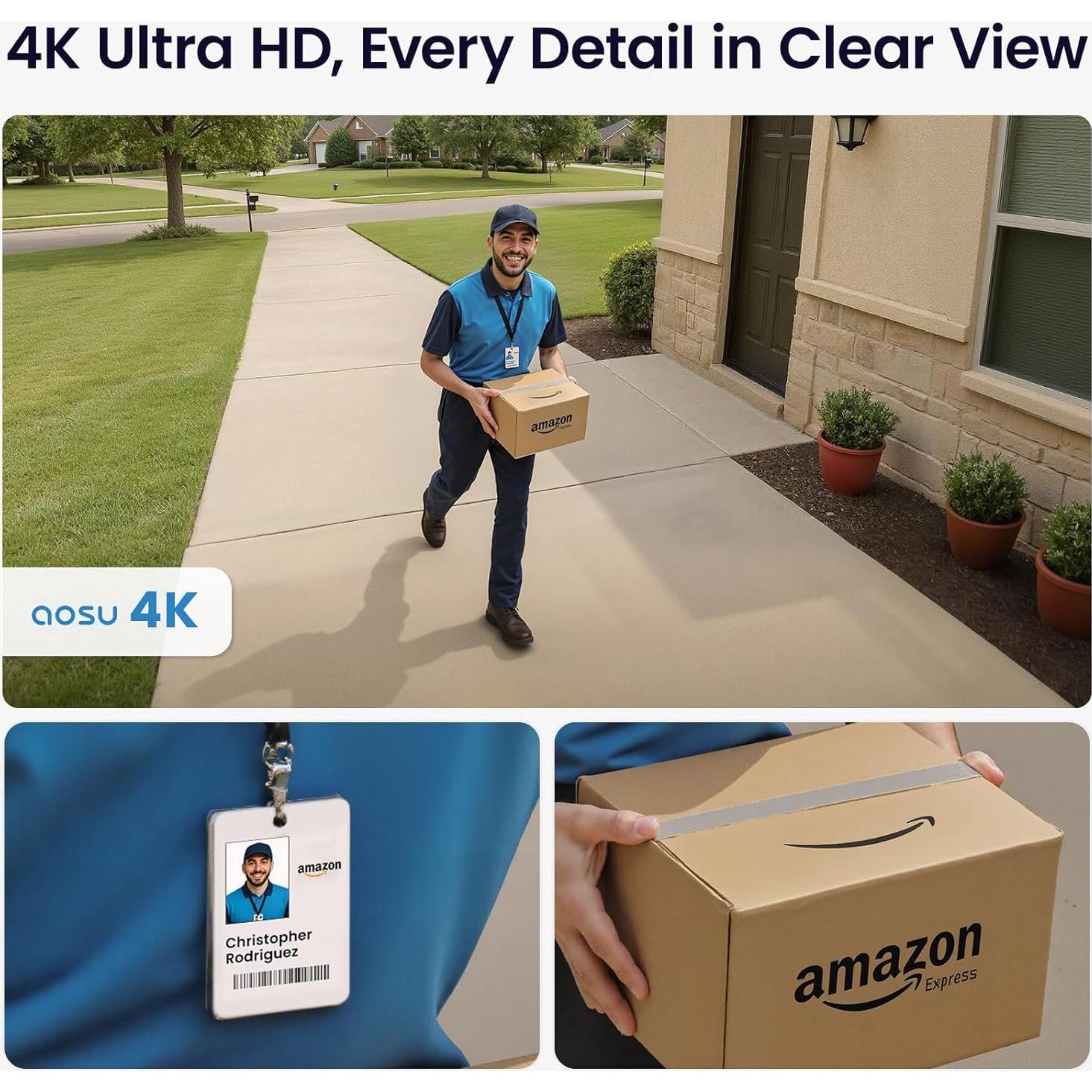 Sistema de Cámaras de Seguridad AOSU 4K Inalámbrico - Kit 2 Cámaras