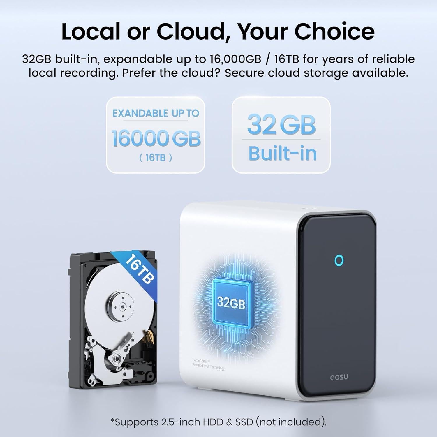 Sistema de Cámaras de Seguridad AOSU 4K Inalámbrico - Kit 2 Cámaras