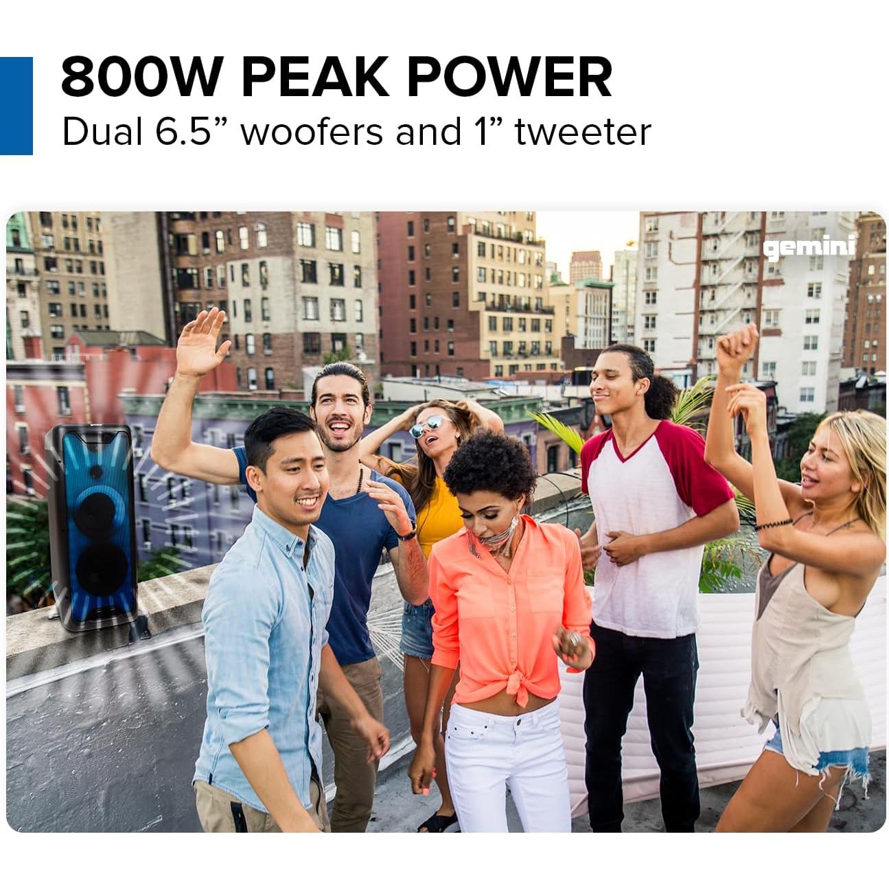Altavoz Bluetooth Gemini GLS-550 800W con Luces LED y Micrófono