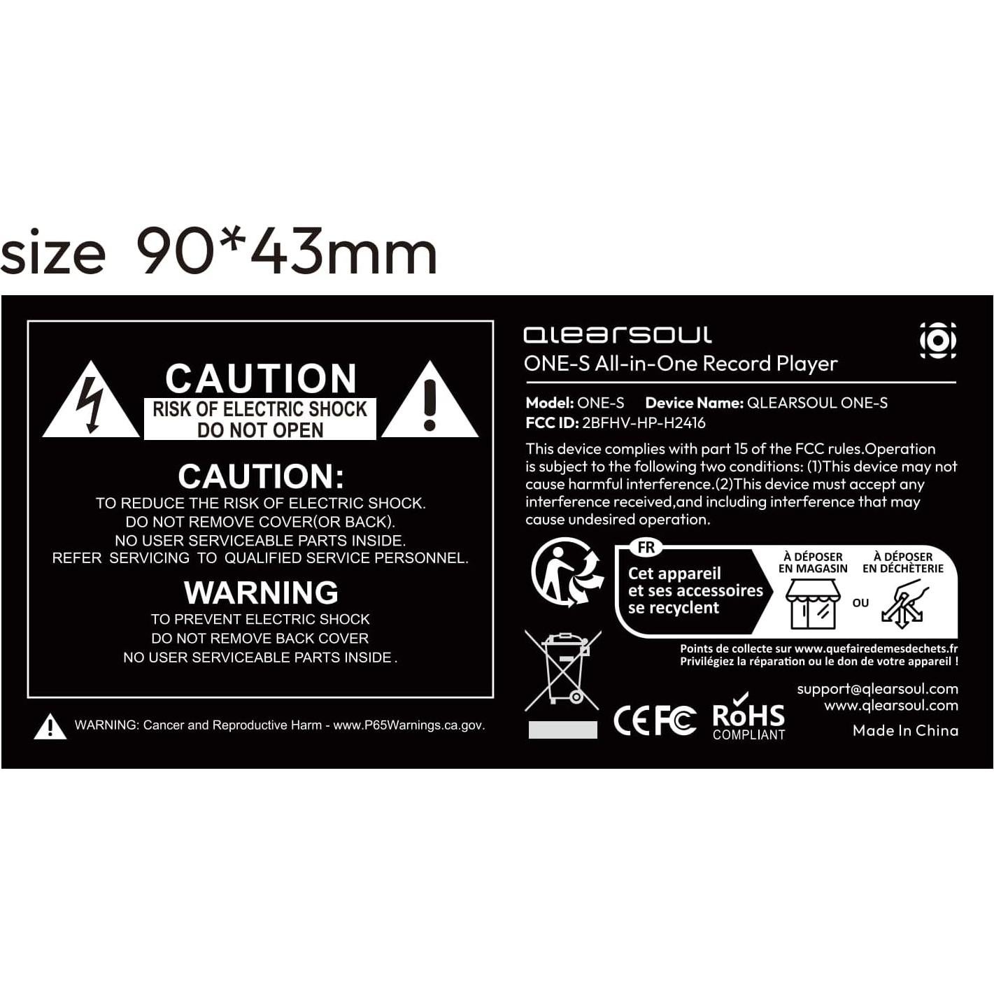 Reproductor de Vinilo ONE-S Qlearsoul Bluetooth 4 Altavoces