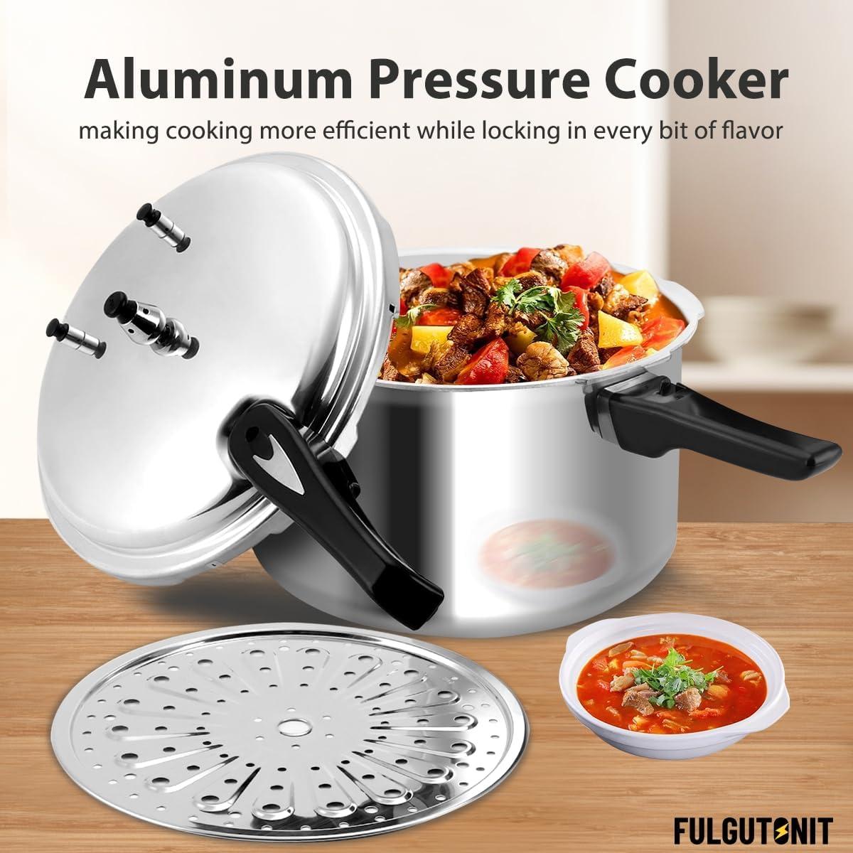 Olla a presión Fulgutonit 12qt de aluminio con rejilla