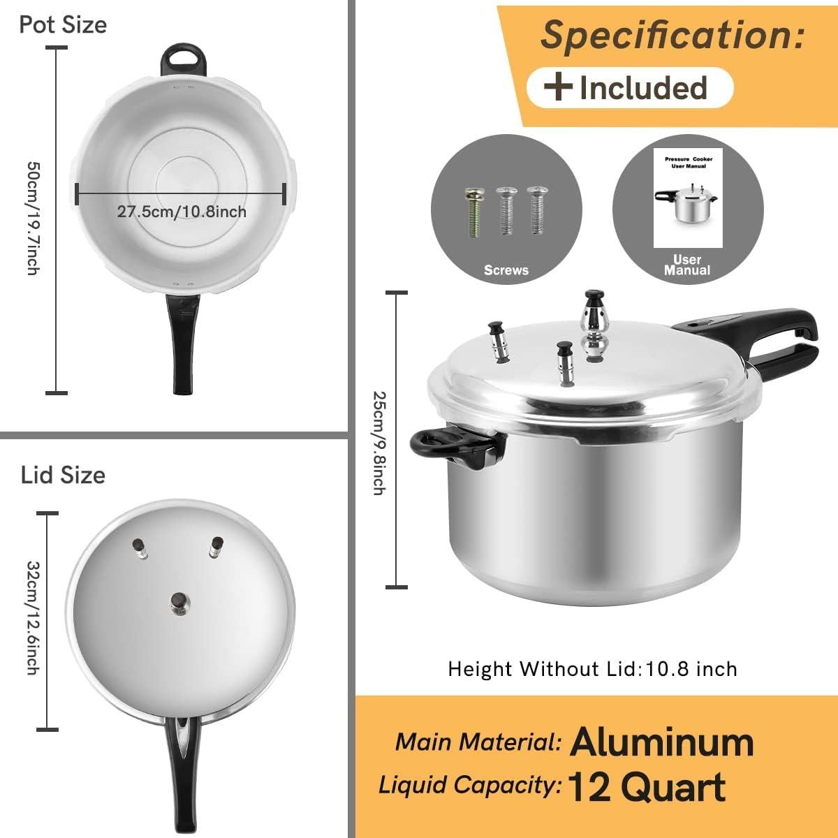 Olla a presión Fulgutonit 12qt de aluminio con rejilla