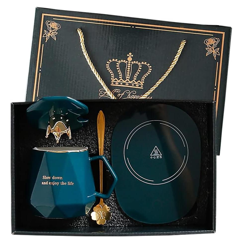 Calentador de café eléctrico Xingzixi con taza y cuchara 400ml