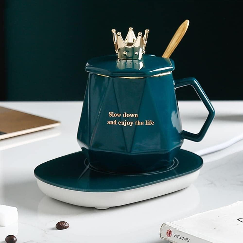 Calentador de café eléctrico Xingzixi con taza y cuchara 400ml