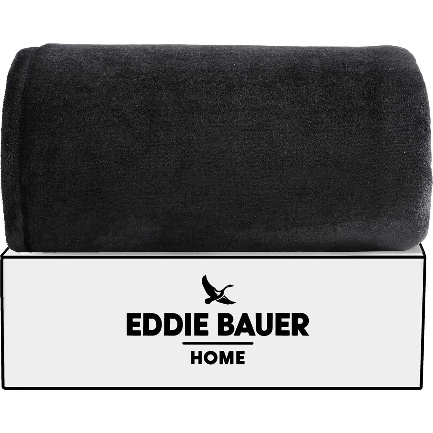 Eddie Bauer - King Blanket, Ultra Soft & Warm Plush Bedding, Bedding Set for The Colder Seasons (Black, King)