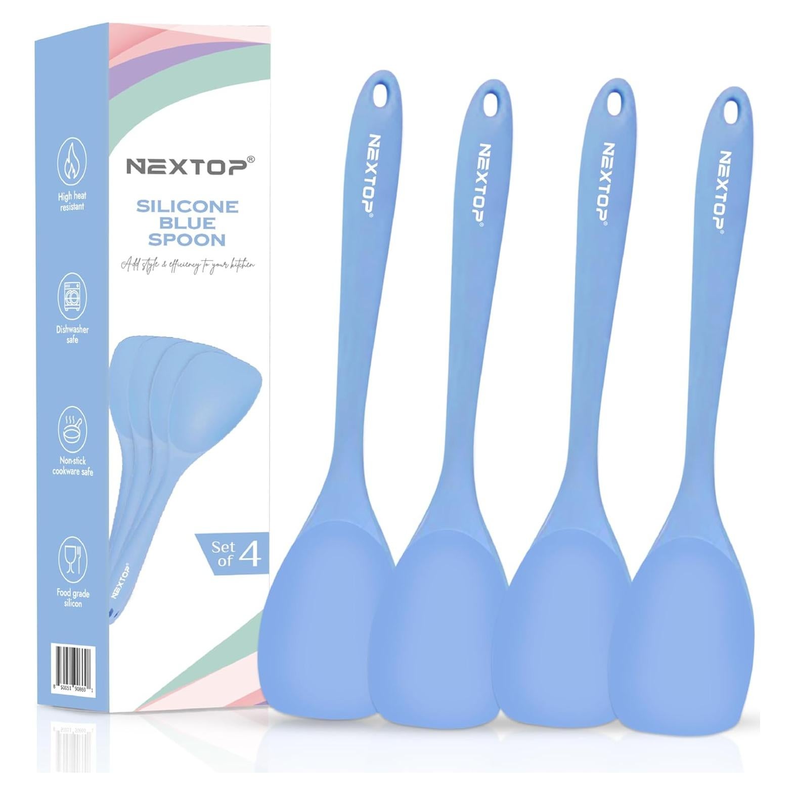 Set de 4 Espátulas de Silicona Nextop - Utensilios de Cocina Azul