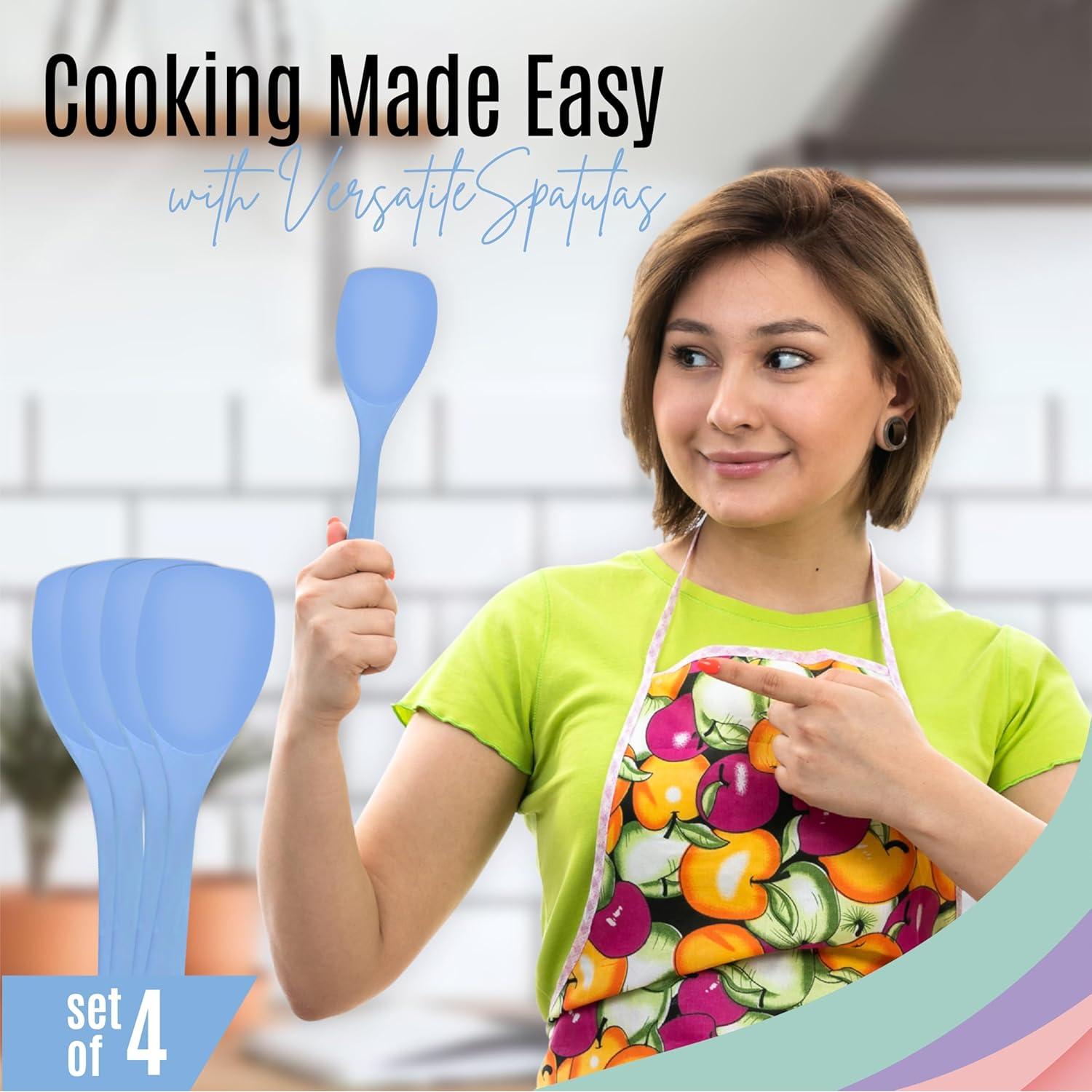 Set de 4 Espátulas de Silicona Nextop - Utensilios de Cocina Azul