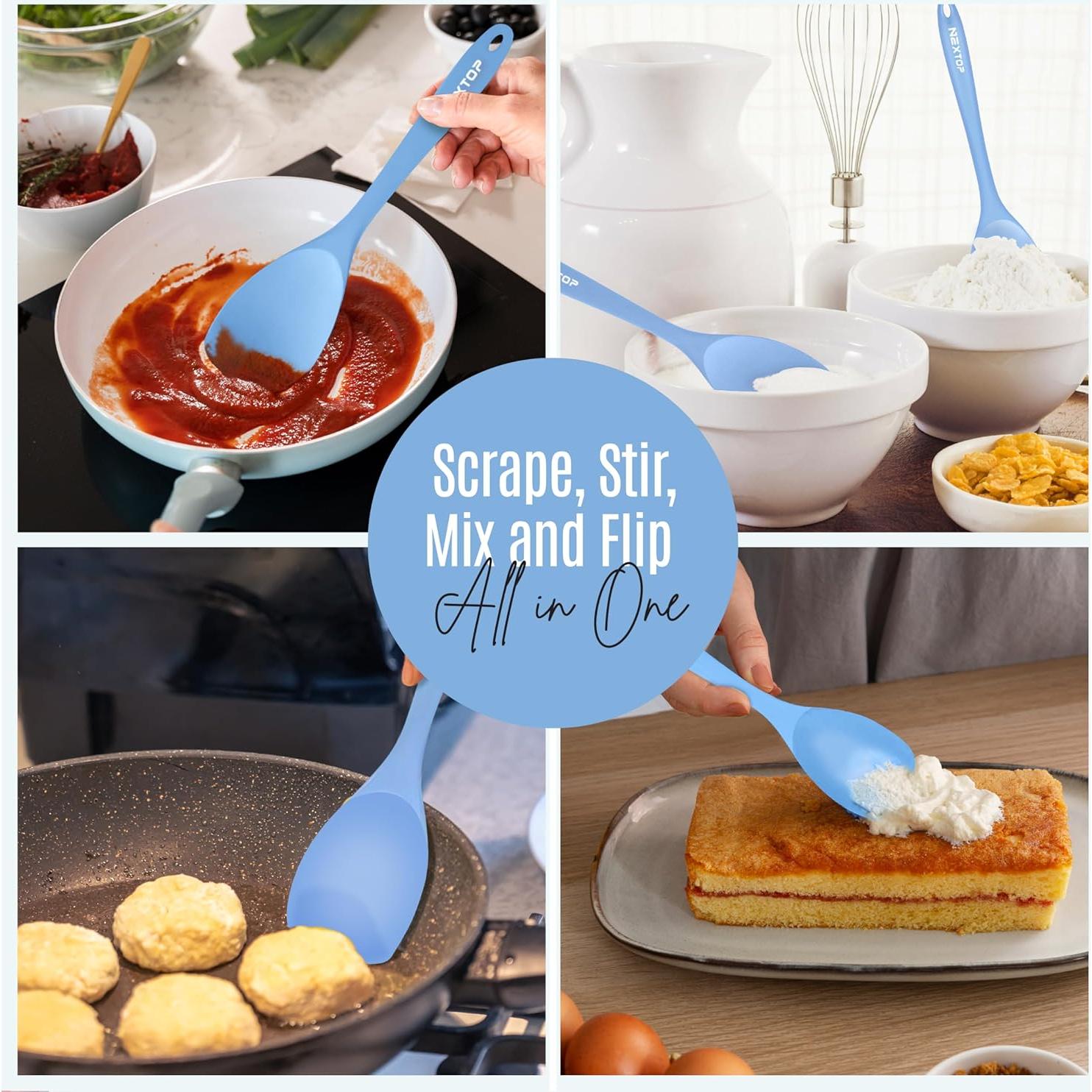 Set de 4 Espátulas de Silicona Nextop - Utensilios de Cocina Azul