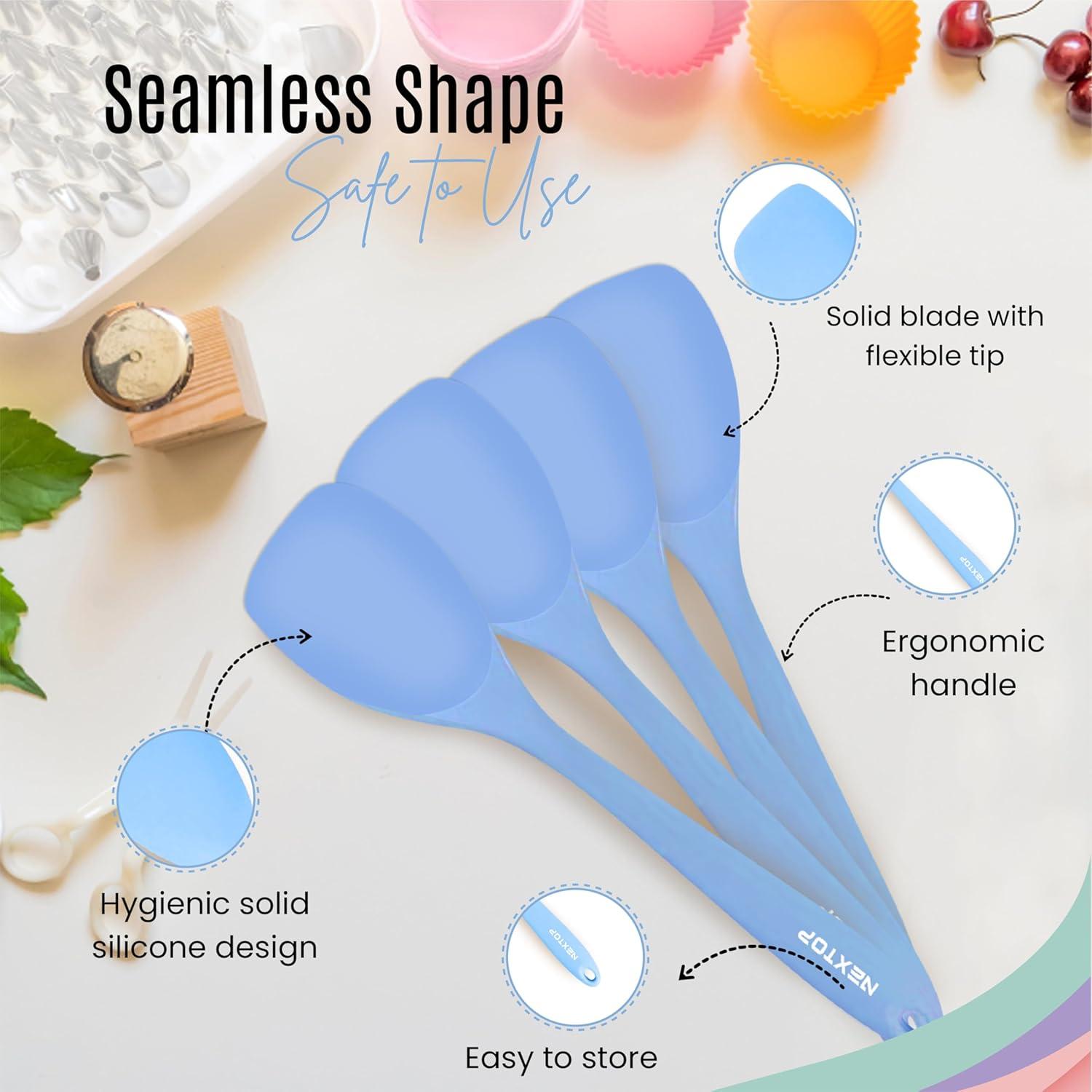 Set de 4 Espátulas de Silicona Nextop - Utensilios de Cocina Azul
