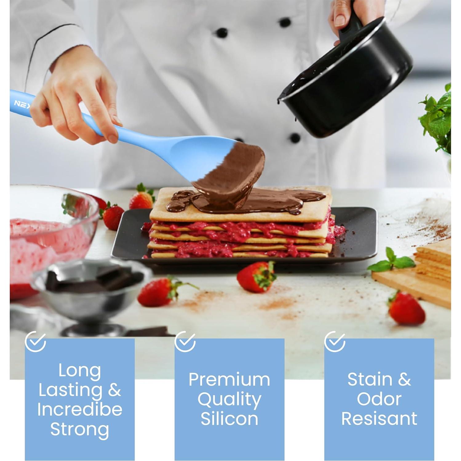 Set de 4 Espátulas de Silicona Nextop - Utensilios de Cocina Azul