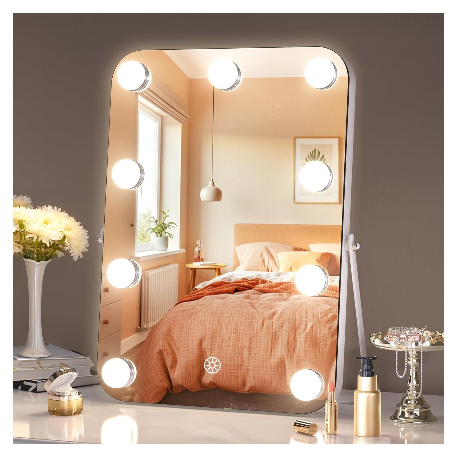 Espejo de Tocador Iluminado MINISO 24.9x35.1 cm 3 Modos Luz