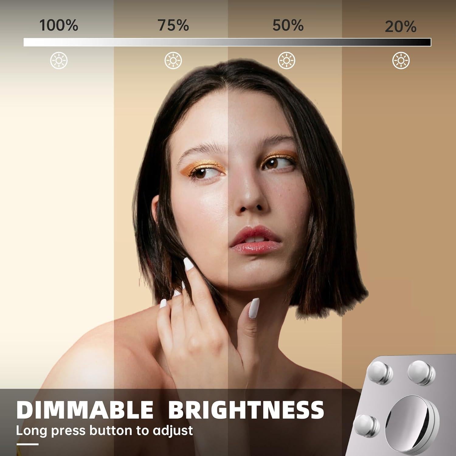 Espejo de Tocador Iluminado MINISO 24.9x35.1 cm 3 Modos Luz