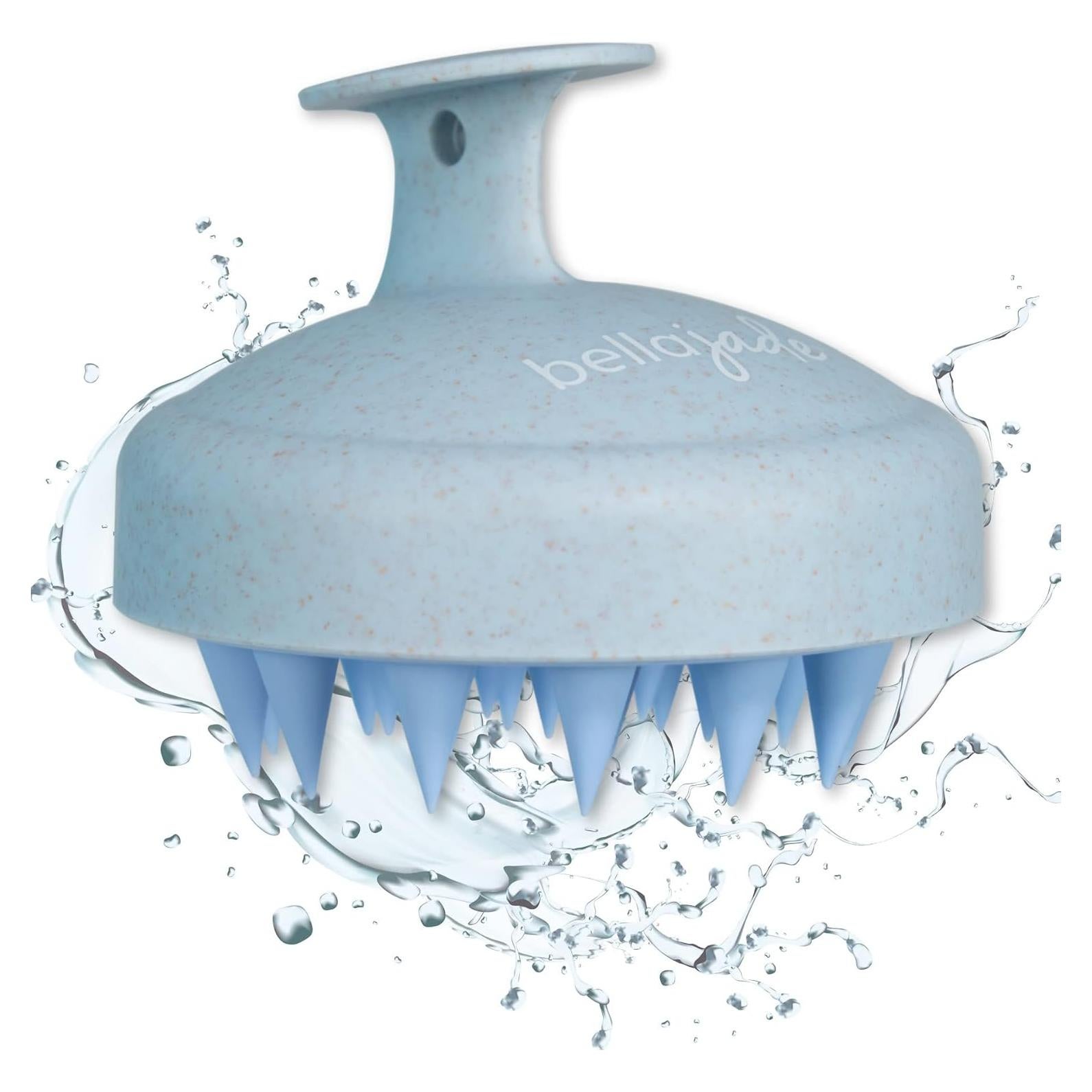 Cepillo Masajeador de Cuero Cabelludo Bella Jade Azul 10x10cm