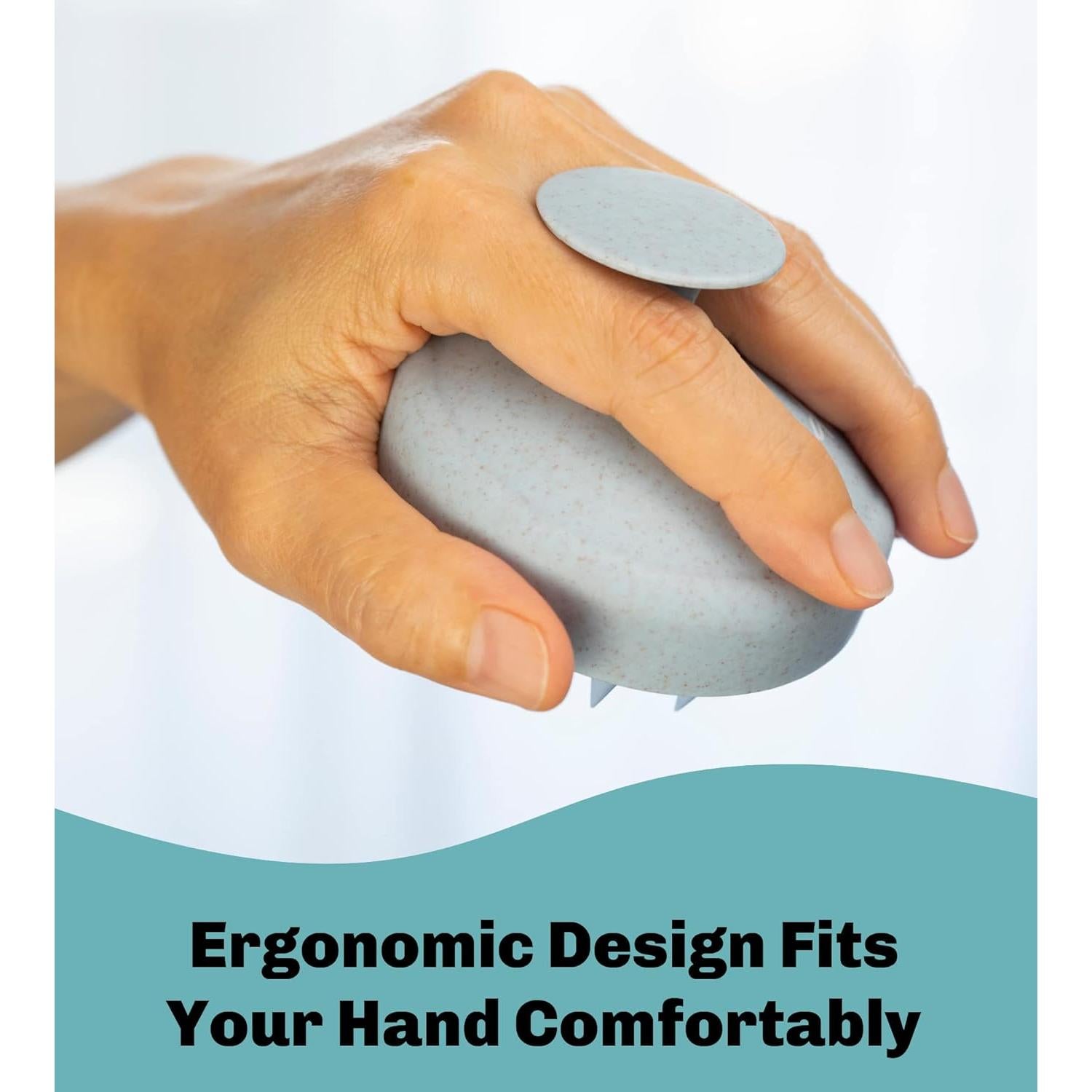 Cepillo Masajeador de Cuero Cabelludo Bella Jade Azul 10x10cm