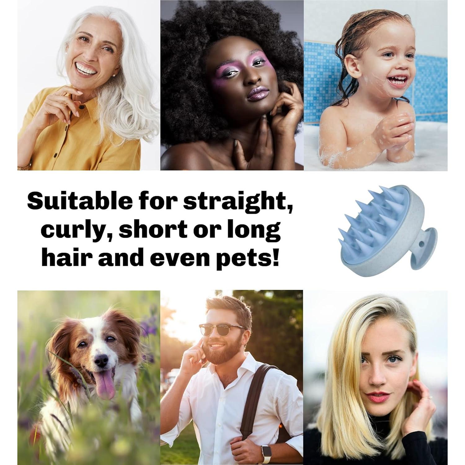 Cepillo Masajeador de Cuero Cabelludo Bella Jade Azul 10x10cm