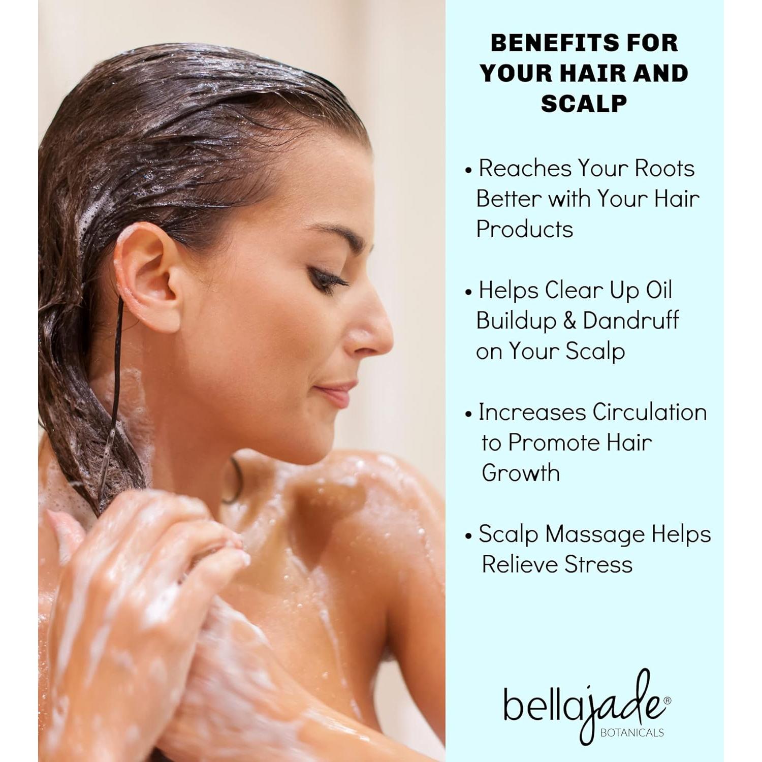 Cepillo Masajeador de Cuero Cabelludo Bella Jade Azul 10x10cm