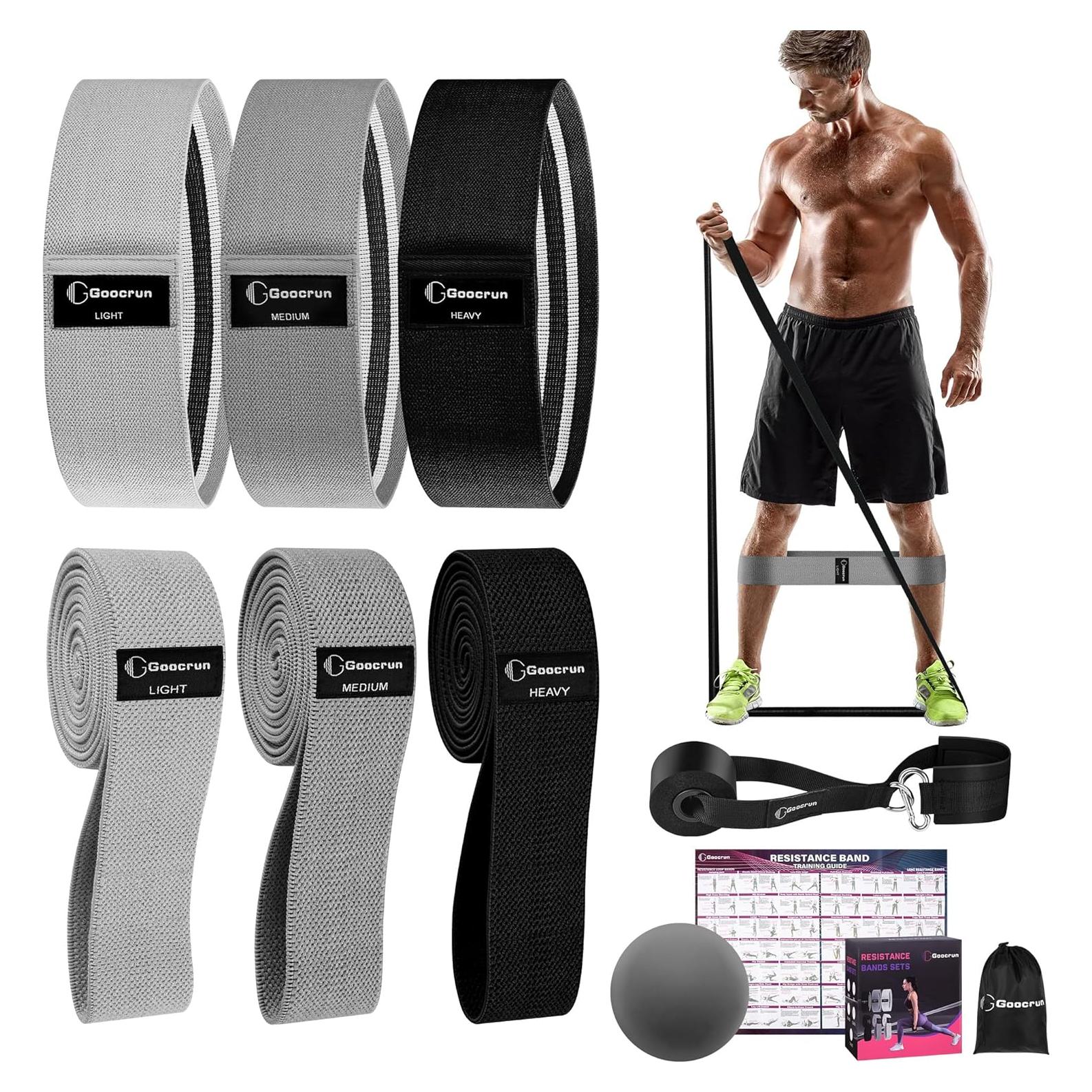 Bandas de Resistencia de Tela Goocrun - 3 Niveles, Antideslizante